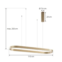 Pendellamper ^ Lucande Smart LED-hængelampe Melinay, guld, CCT, Tuya