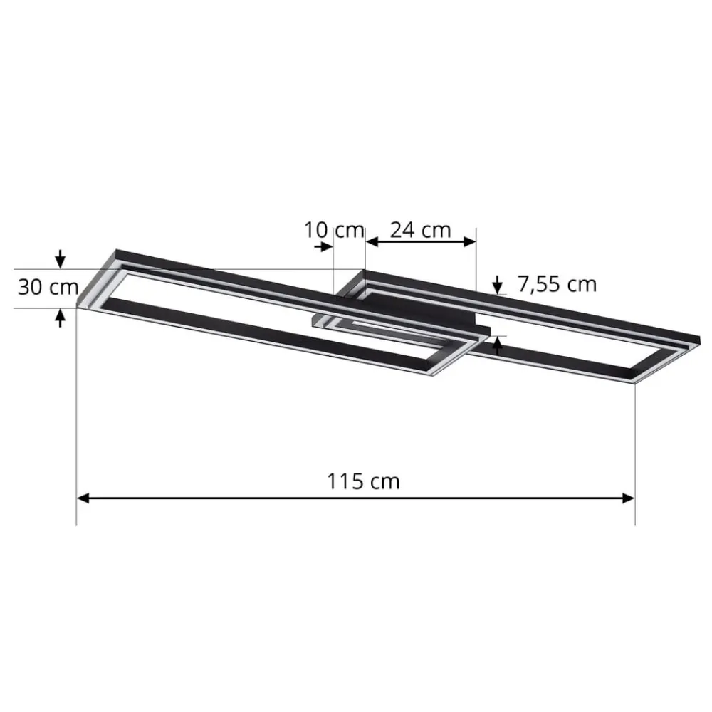 Lucande Loftlamper > Smart LED-loftslampe Tjado 115 cm sort RGB CCT