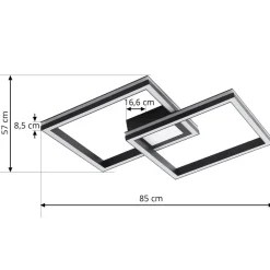 Lucande Loftlamper > Smart LED-loftslampe Tjado, 85 cm, sort, RGB, CCT