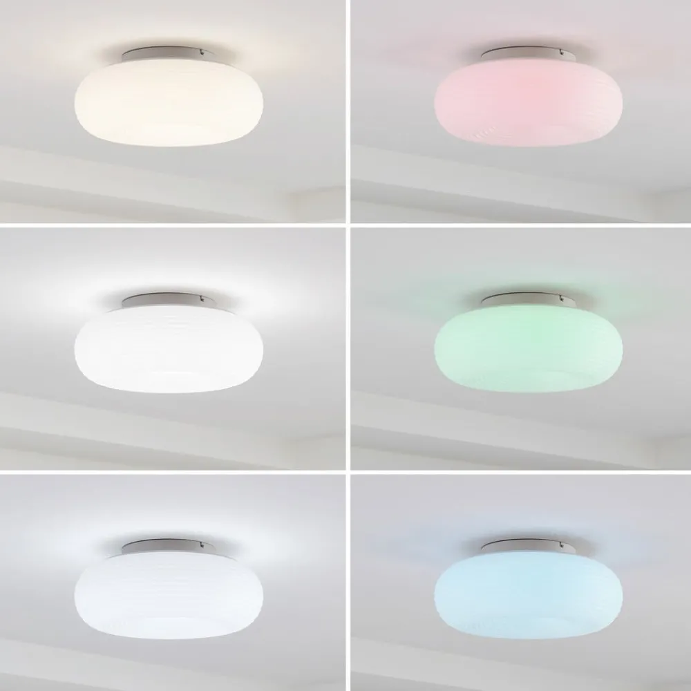 Loftlamper ^ Lucande Smart LED-loftslampe Bolti, hvid, RGBW, CCT, Tuya
