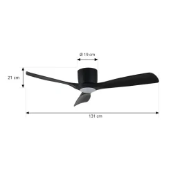 Lucande Loftventilatorer > Smart LED-loftventilator Moneno, sort, DC, Tuya