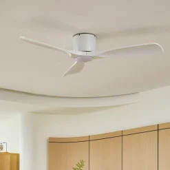 Lucande Loftventilatorer > Smart LED-loftventilator Moneno, hvid, DC, Tuya