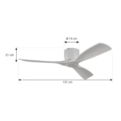 Lucande Loftventilatorer > Smart LED-loftventilator Moneno, hvid, DC, Tuya
