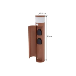 Lucande Gadebelysning Med Sensor|Gadebelysning > sokkellampe Corban, rust, sensor, stikkontakter, IP44