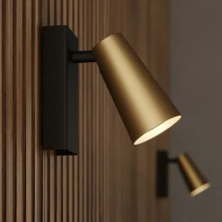 Gang|Pendellamper ^ Lucande spotlight Angelina, messing/guld, metal, 1 lyskilde.