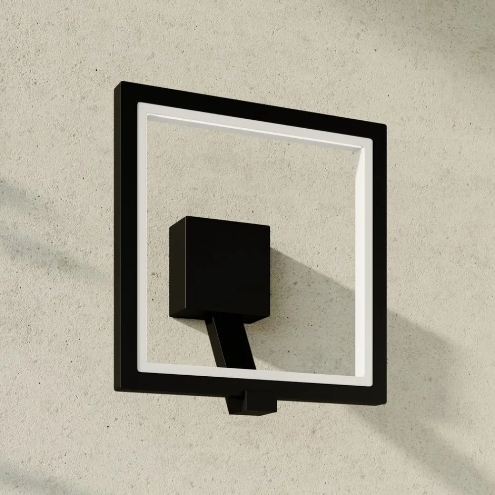 Lucande Væglamper > Square LED-væglampe, antracit, metal, IP65