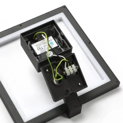 Lucande Væglamper > Square LED-væglampe, antracit, metal, IP65