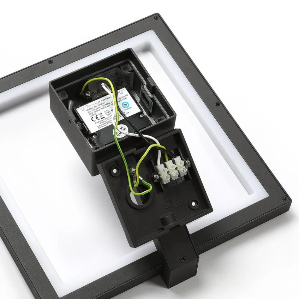Lucande Væglamper > Square LED-væglampe, antracit, metal, IP65