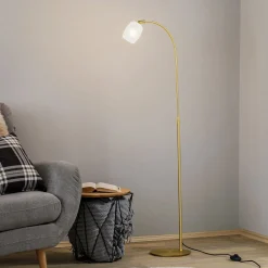 Lucande Gulvlamper|Gulvlamper > Taylan gulvlampe af jern, glasskærm