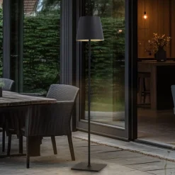 Lucande Terrassebelysning > terrasselampe Andrei, grå, 150 cm høj, IP54, E27