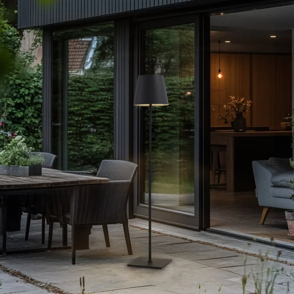 Lucande Terrassebelysning > terrasselampe Andrei, grå, 150 cm høj, IP54, E27