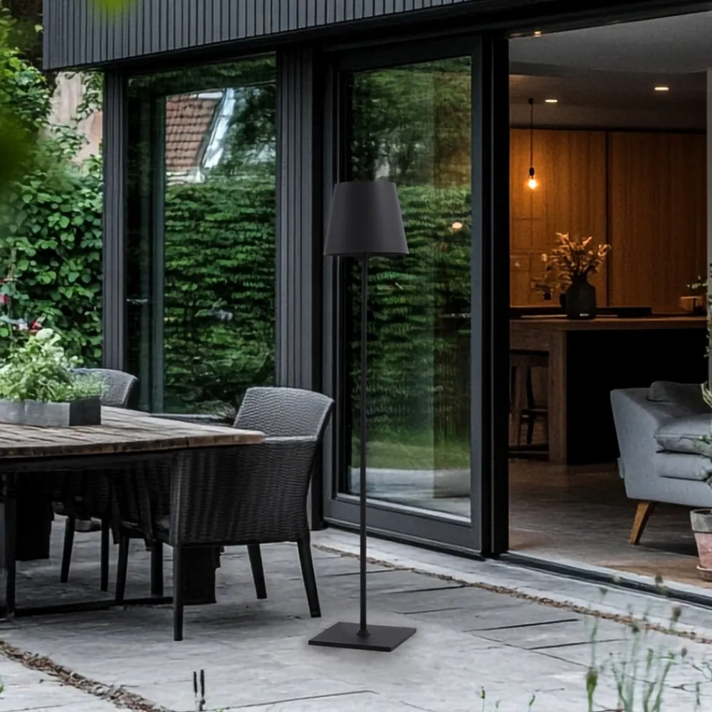 Lucande Terrassebelysning > terrasselampe Andrei, grå, 150 cm høj, IP54, E27