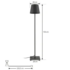 Lucande Terrassebelysning > terrasselampe Andrei, grå, 150 cm høj, IP54, E27