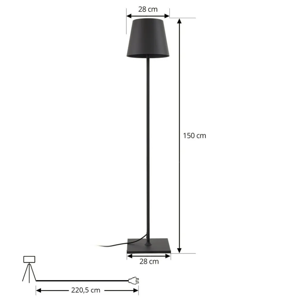 Lucande Terrassebelysning > terrasselampe Andrei, grå, 150 cm høj, IP54, E27