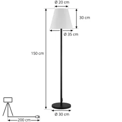 Lucande Terrassebelysning > terrasselampe Jaimy, sort, aluminium, 150 cm