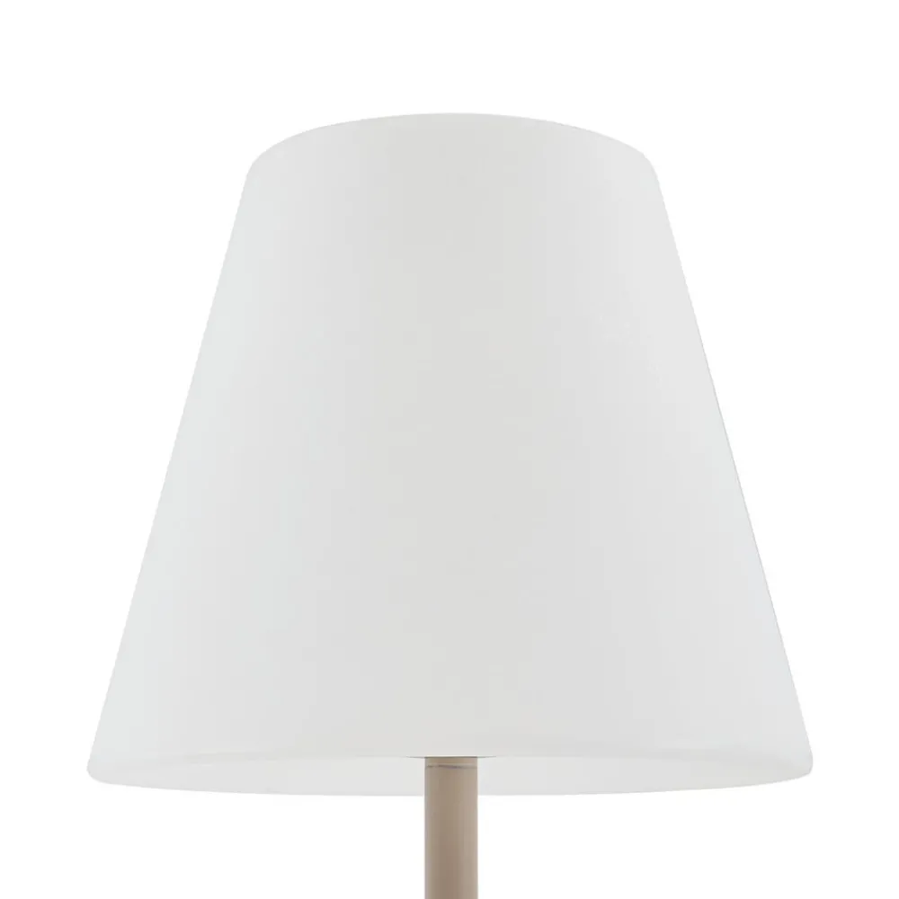 Terrassebelysning ^ Lucande terrasselampe Jaimy, beige, metal, 150 cm, E27