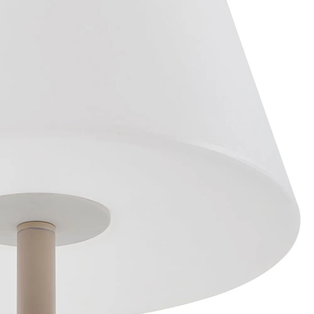 Terrassebelysning ^ Lucande terrasselampe Jaimy, beige, metal, 150 cm, E27