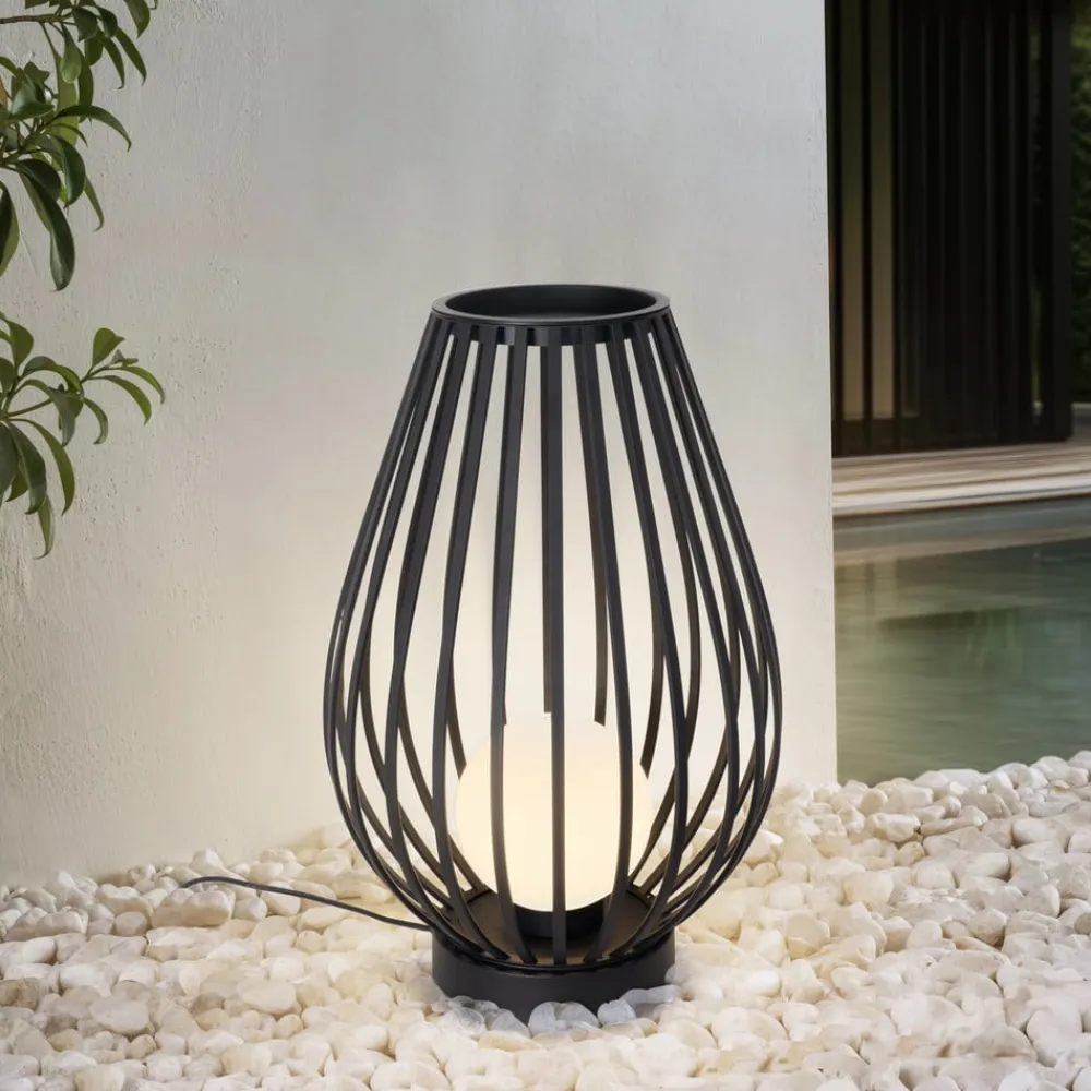 Lucande Terrassebelysning > terrasselampe Marrin, sort, metal, Ø 46cm