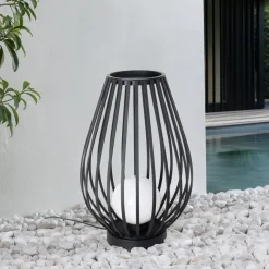 Lucande Terrassebelysning > terrasselampe Marrin, sort, metal, Ø 46cm