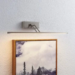 Væglamper|Væglamper ^ Lucande Thibaud LED-gallerilampe, nikkel, 51,4 cm