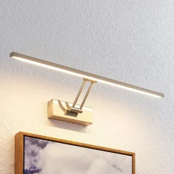 Væglamper|Væglamper ^ Lucande Thibaud LED-gallerilampe, nikkel, 51,4 cm