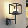 Væglampe Med Sensor ^ Lucande Timio udendørs væglampe, uplight, sensor, GX53, IP44