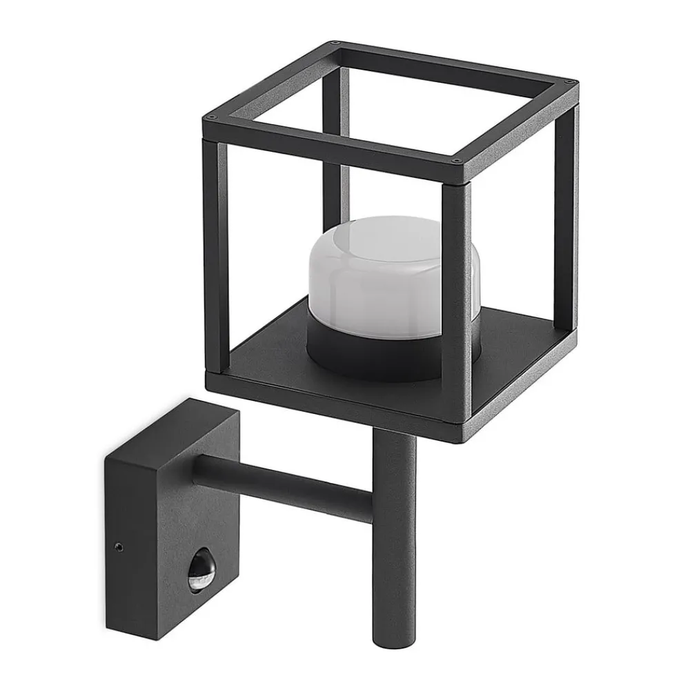 Væglampe Med Sensor ^ Lucande Timio udendørs væglampe, uplight, sensor, GX53, IP44