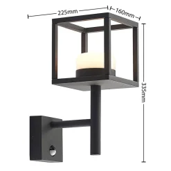 Væglampe Med Sensor ^ Lucande Timio udendørs væglampe, uplight, sensor, GX53, IP44