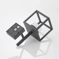 Væglampe Med Sensor ^ Lucande Timio udendørs væglampe, uplight, sensor, GX53, IP44