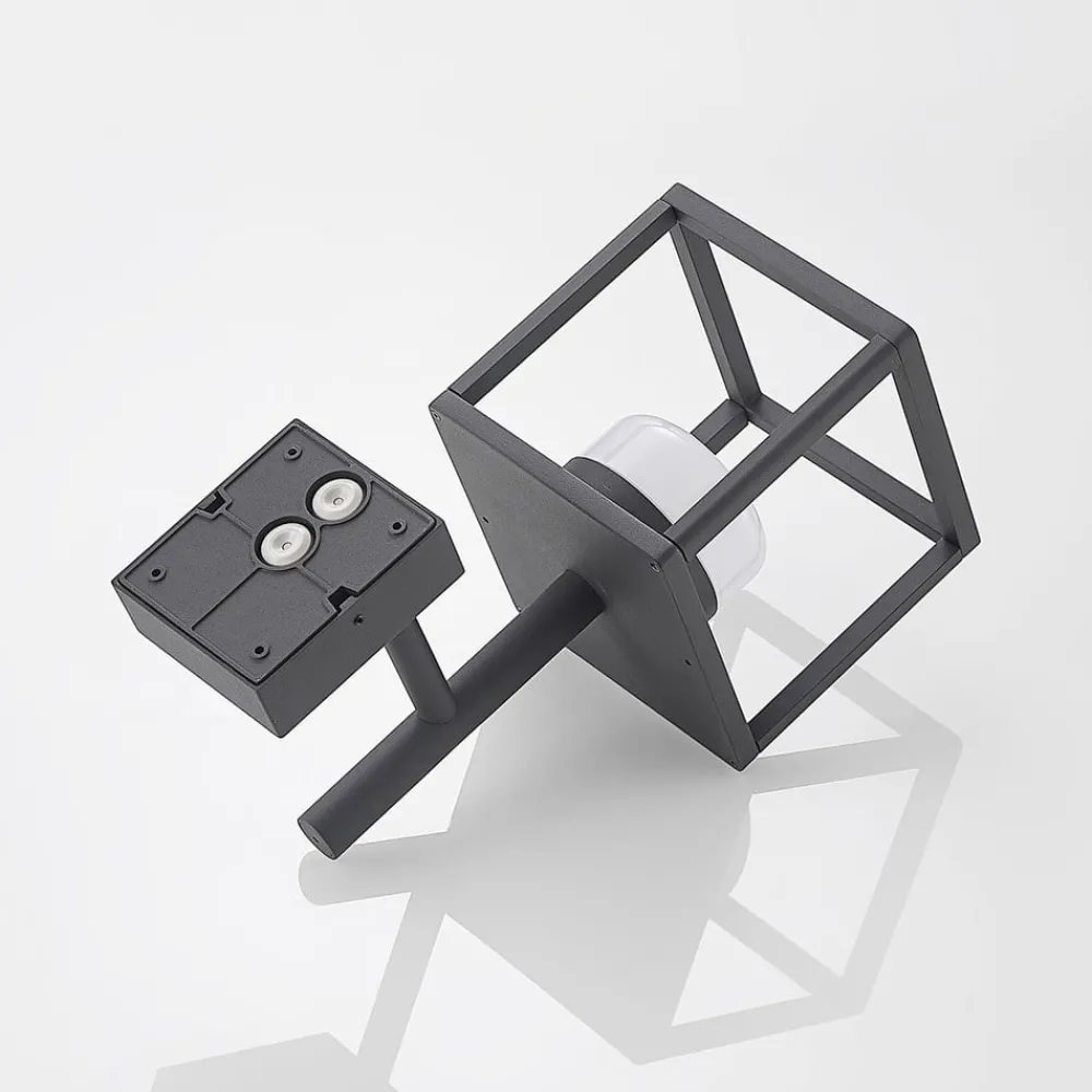 Væglampe Med Sensor ^ Lucande Timio udendørs væglampe, uplight, sensor, GX53, IP44