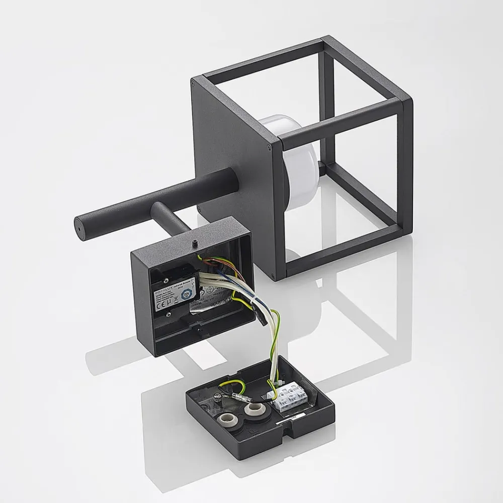 Væglampe Med Sensor ^ Lucande Timio udendørs væglampe, uplight, sensor, GX53, IP44