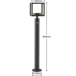 Lucande Gadebelysning > Timio vejlampe, 85 cm, bevægelsessensor, GX53, IP44