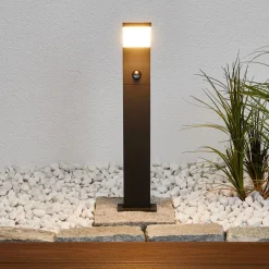 Lucande Gadebelysning Med Sensor|Terrassebelysning > Timm LED-vejlampe, sensor, 60 cm, antracit, IP54