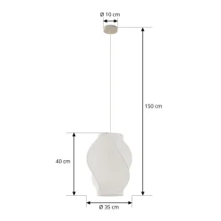 Lucande Pendellamper|Pendellamper > Tovina hængelampe, tekstil, hvid, Ø35cm