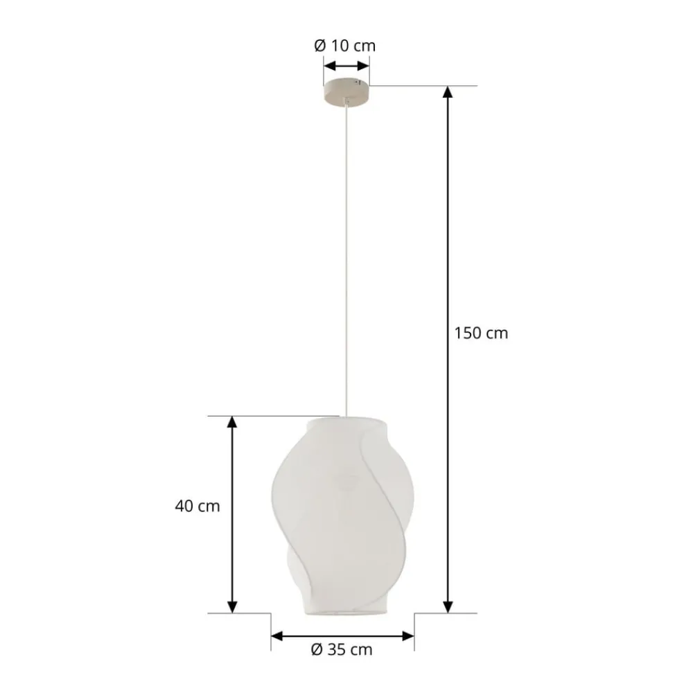 Lucande Pendellamper|Pendellamper > Tovina hængelampe, tekstil, hvid, Ø35cm