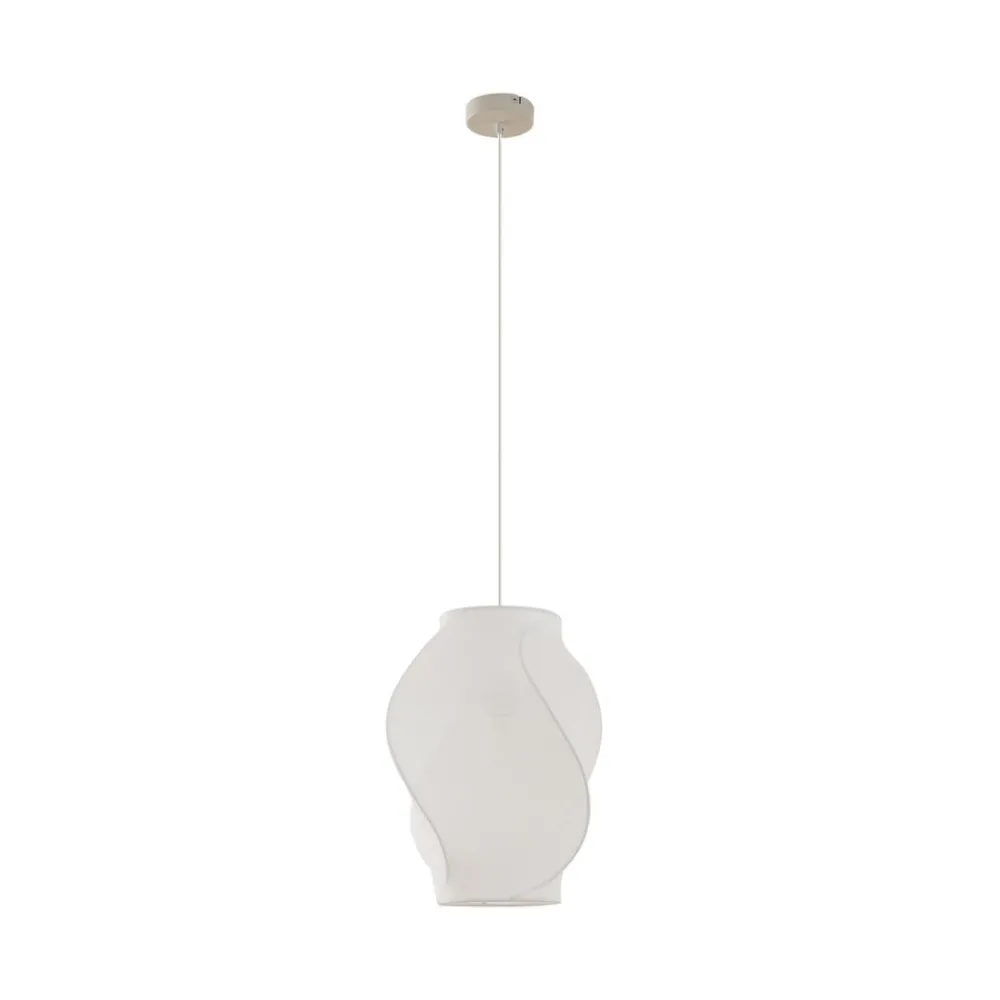 Lucande Pendellamper|Pendellamper > Tovina hængelampe, tekstil, hvid, Ø35cm