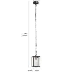 Lucande Udendørs Pendellamper|Terrassebelysning > udendørs hængelampe Ferda, 25 cm, antracit, IP44