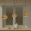 Udendørs Pendellamper|Terrassebelysning ^ Lucande udendørs hængelampe Taniola, 3 lyskilder, beige, rattan, IP44