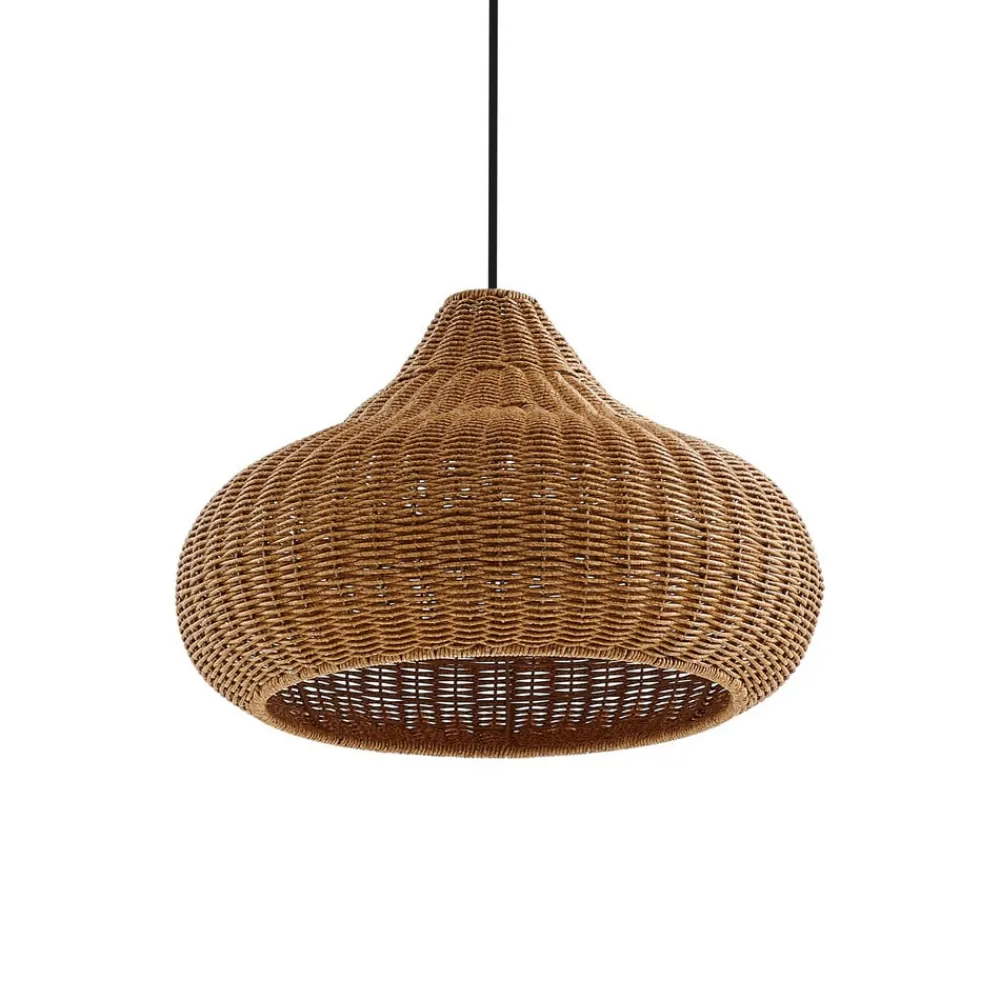 Udendørs Pendellamper|Terrassebelysning ^ Lucande udendørs hængelampe Taniola, 3 lyskilder, beige, rattan, IP44