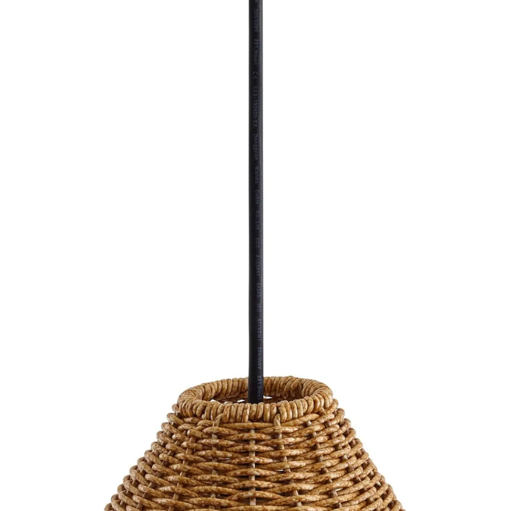 Udendørs Pendellamper|Terrassebelysning ^ Lucande udendørs hængelampe Taniola, 3 lyskilder, beige, rattan, IP44