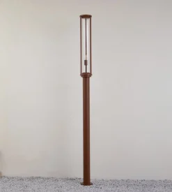 Lygtepæle ^ Lucande udendørslampe Alivaro, rustfarvet, 220 cm, E27, IP65