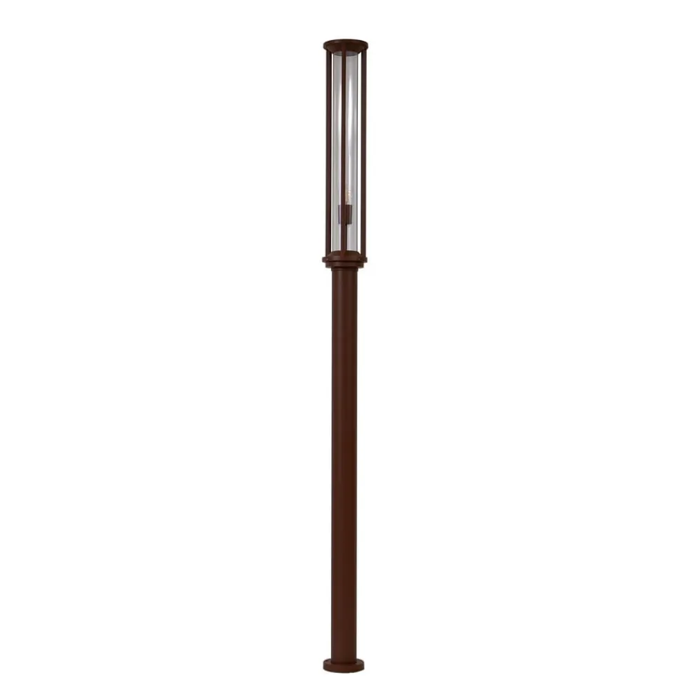 Lygtepæle ^ Lucande udendørslampe Alivaro, rustfarvet, 220 cm, E27, IP65