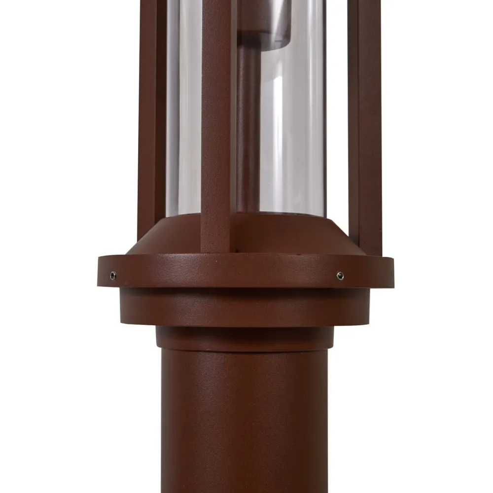 Lygtepæle ^ Lucande udendørslampe Alivaro, rustfarvet, 220 cm, E27, IP65