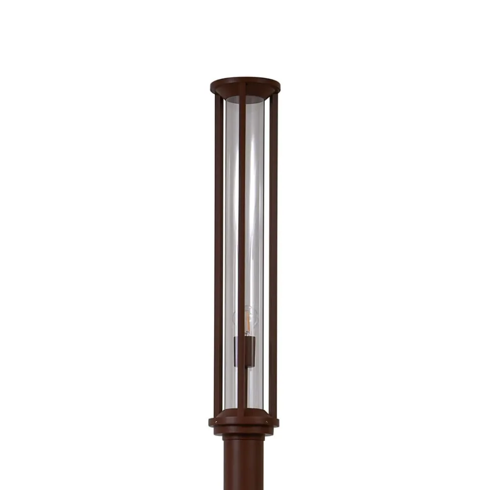 Lygtepæle ^ Lucande udendørslampe Alivaro, rustfarvet, 220 cm, E27, IP65