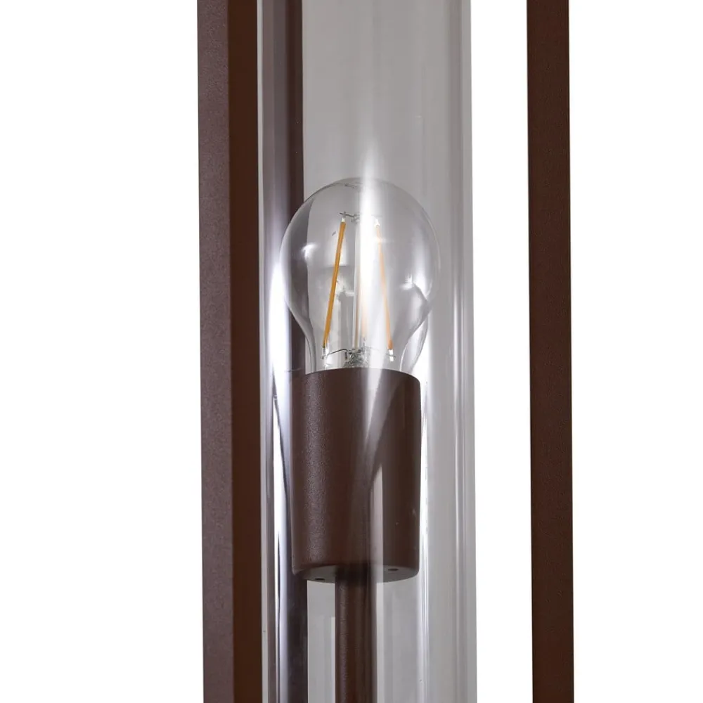 Lygtepæle ^ Lucande udendørslampe Alivaro, rustfarvet, 220 cm, E27, IP65
