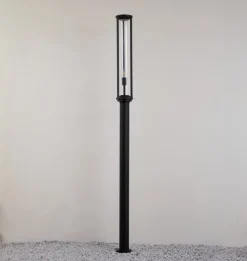 Lygtepæle ^ Lucande udendørslampe Alivaro, sort, 220 cm, E27, IP65
