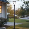 Lucande Lygtepæle > udendørslampe Elario, 222 cm, sort, aluminium