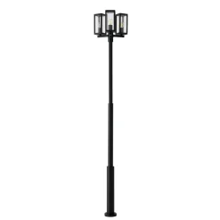 Lucande Lygtepæle > udendørslampe Siveta, 240 cm, 3 lyskilder, sort, E27, IP65
