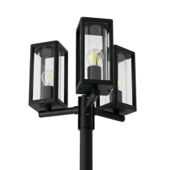 Lucande Lygtepæle > udendørslampe Siveta, 240 cm, 3 lyskilder, sort, E27, IP65