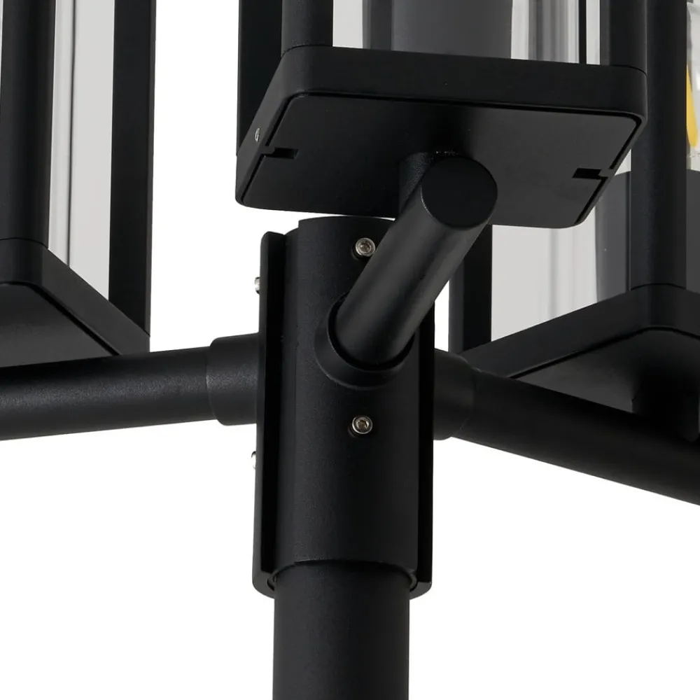 Lucande Lygtepæle > udendørslampe Siveta, 240 cm, 3 lyskilder, sort, E27, IP65